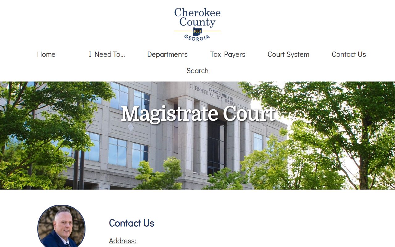 Cherokee County warrant check Justice Center contact information
