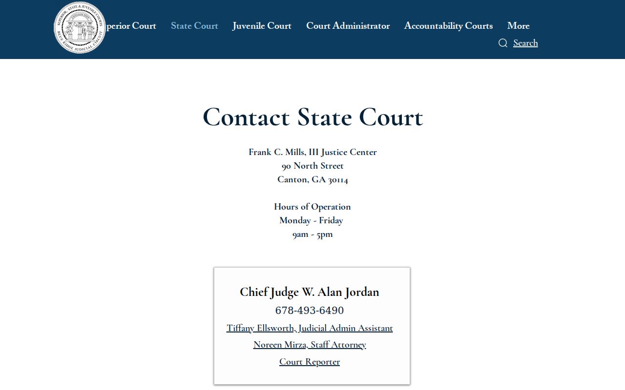 Cherokee County active warrant State Court contact