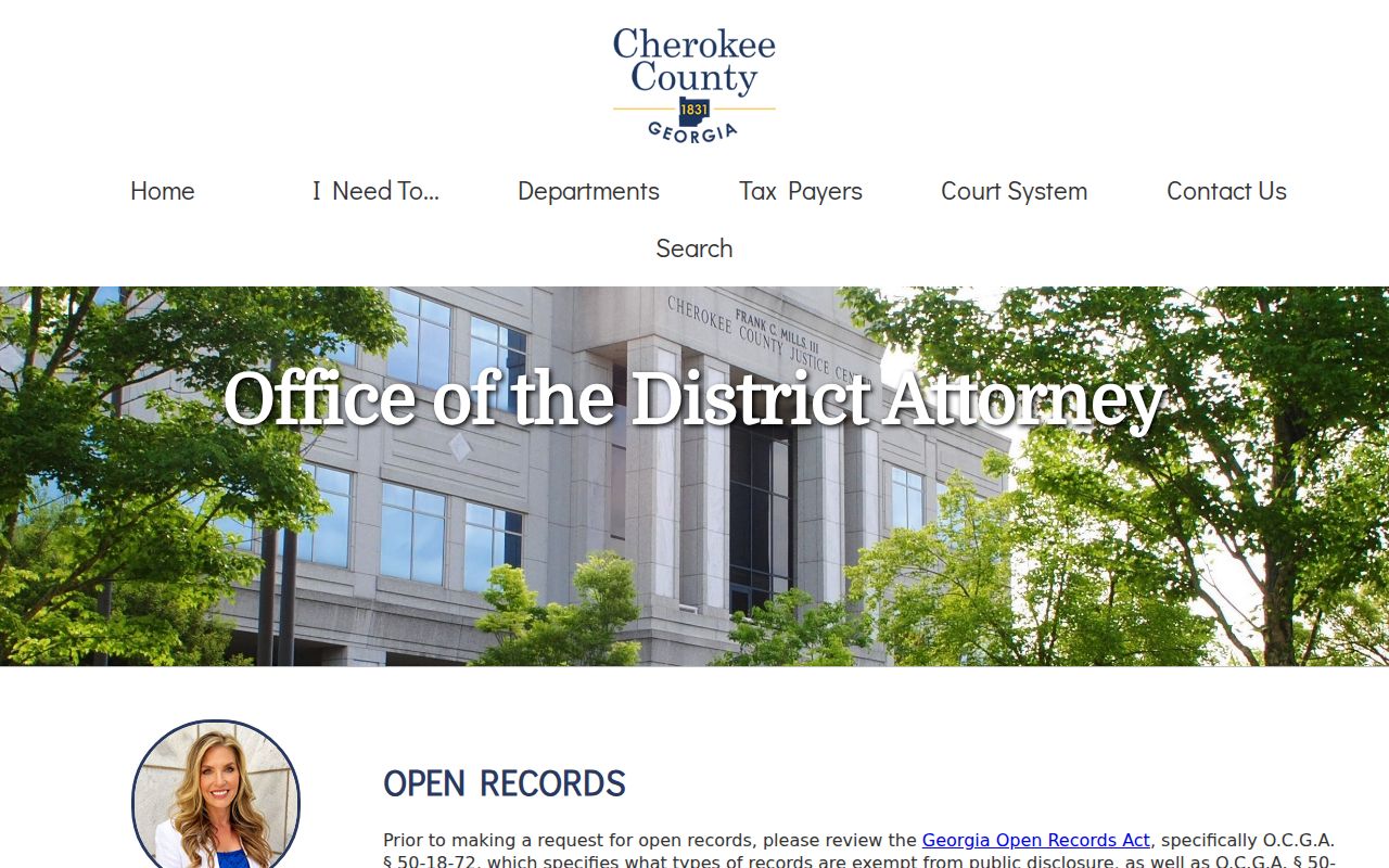 Cherokee County bench warrant official records request source