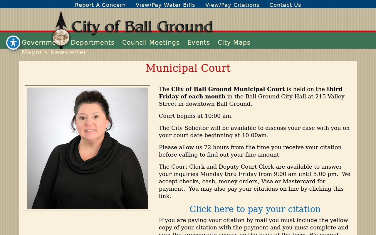 Ball Ground Cherokee County city court warrant schedule